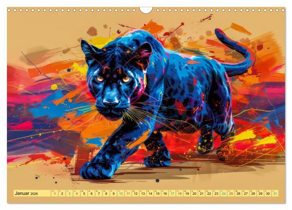 Produktbild: Tiere im Pop Art Kleid (Wandkalender 2026 DIN A3 quer), CALVENDO Monatskalender