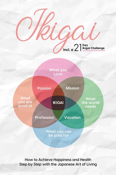 Produktbild: Ikigai: How to Achieve Happiness and Health Step by Step with the Japanese Art of Living - Including a 21-Day Ikigai Challenge