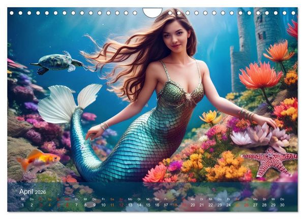 Produktbild: Meerjungfrauen in mystischen Unterwasserwelten (Wandkalender 2026 DIN A4 quer), CALVENDO Monatskalender