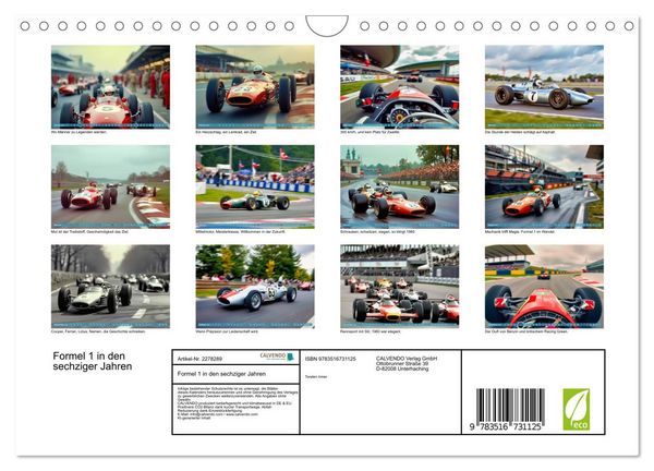 Produktbild: Formel 1 in den sechziger Jahren (Wandkalender 2026 DIN A4 quer), CALVENDO Monatskalender
