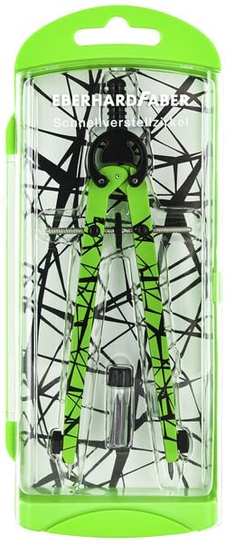 Produktbild: EBERHARD FABER Schnellverstellzirkel neon gr&uuml;n &Oslash;39cm 3 Teile