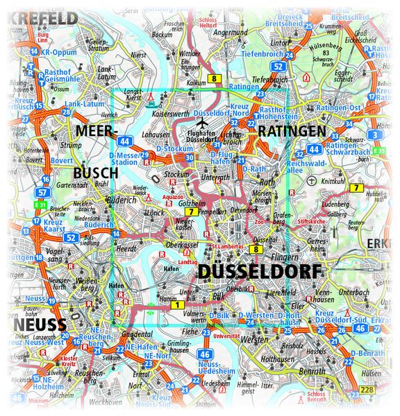Düsseldorf. Stadtplan 1:16 000