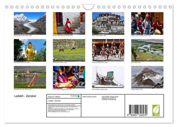 Produktbild: Ladakh - Zanskar (Wandkalender 2026 DIN A4 quer), CALVENDO Monatskalender