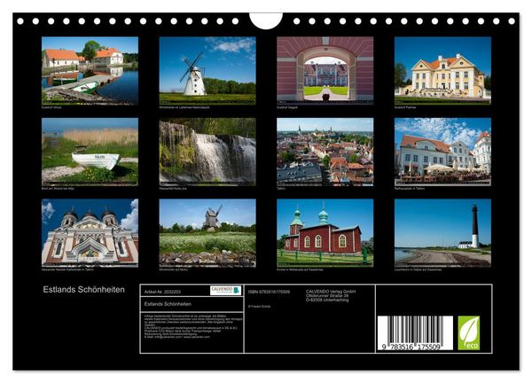 Produktbild: Estlands Sch&ouml;nheiten (Wandkalender 2026 DIN A4 quer), CALVENDO Monatskalender