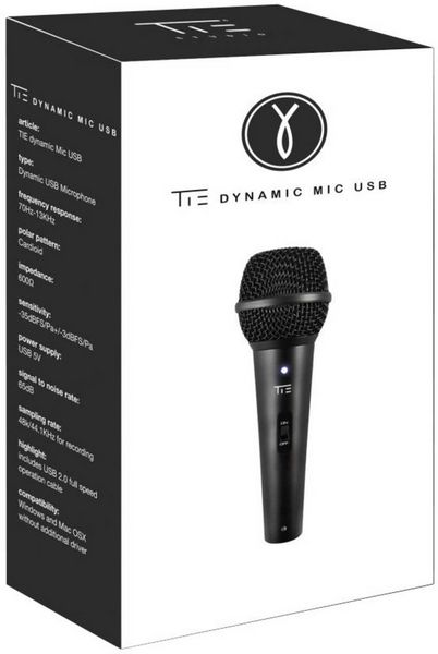 Produktbild: Tie Studio Hand USB-Mikrofon DYNAMIC MIC USB &Uuml;bertragungsart (Details):Kabelgebunden