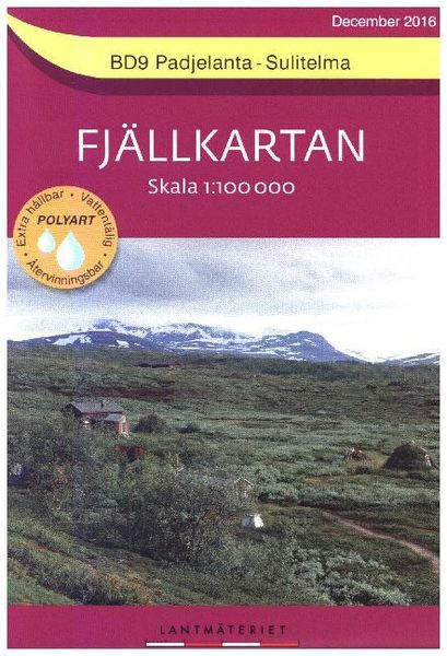 Produktbild: Fj&auml;llkartan 1:100 000 BD9 Padjelantan - Sulitelma
