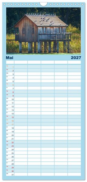 Produktbild: Familienplaner 2027 - Drei L&auml;nder ein See - Bodensee mit 5 Spalten (Wandkalender, 21 x 45 cm) CALVENDO