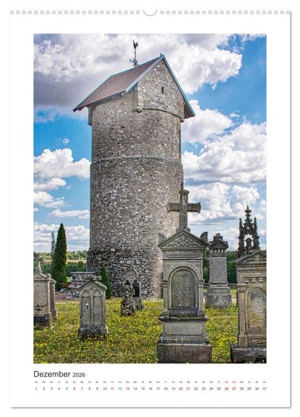 Produktbild: Rundturmkirchen - Architektonische Besonderheiten in Frankreich (Wandkalender 2026 DIN A2 hoch), CALVENDO Monatskalender