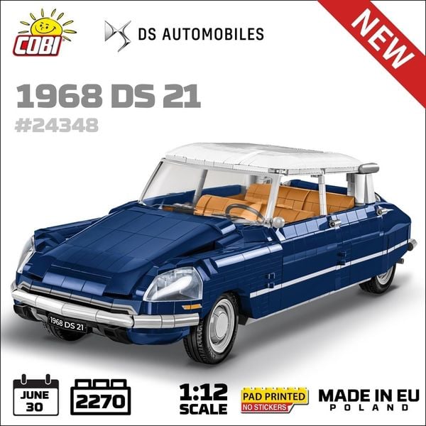 COBI 24348 - Citroen 1968 DS 21, 2270 Klemmbausteine, Maßstab 1:12