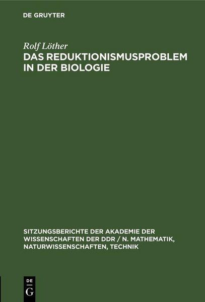 Produktbild: Das Reduktionismusproblem in der Biologie