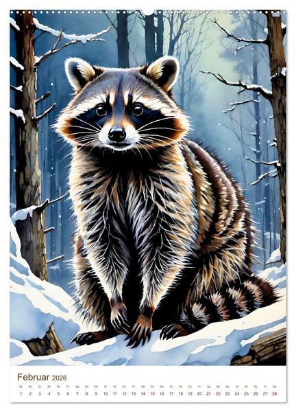 Produktbild: Heimische Wildtiere 2026 (Wandkalender 2026 DIN A2 hoch), CALVENDO Monatskalender