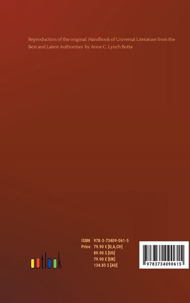 Produktbild: Handbook of Universal Literature from the Best and Latest Authorities