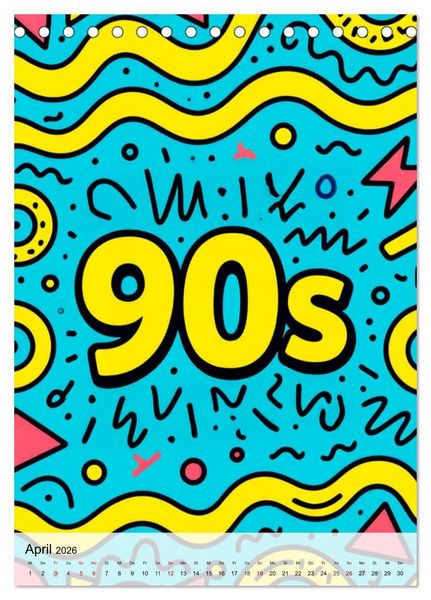 Produktbild: Pop Neon Patterns - The Memphis 90s Collection (Tischkalender 2026 DIN A5 hoch), CALVENDO Monatskalender