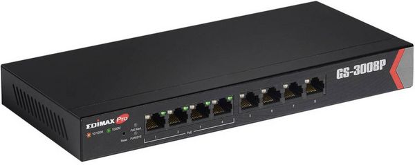 Produktbild: EDIMAX GS-3008P GS-3008P Netzwerk Switch 8 Port PoE-Funktion