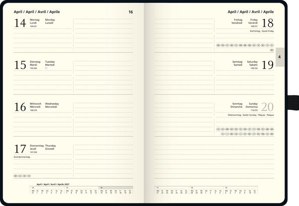 Produktbild: BRUNNEN 1079166327 Buchkalender Kompagnon Mod. 791 66 2027 A5, Kunststoff, dunkelblau