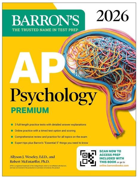 Produktbild: AP Psychology Premium, 2026: Prep Book with 3 Practice Tests + Comprehensive Review + Online Practice