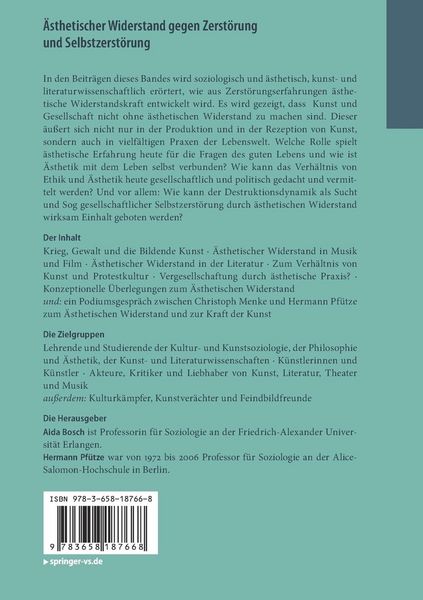 Produktbild: &Auml;sthetischer Widerstand gegen Zerst&ouml;rung und Selbstzerst&ouml;rung