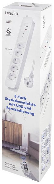 Produktbild: LogiLink LPS402 Funk-Steckdosenleiste Wei&szlig; Schutzkontakt 1St.