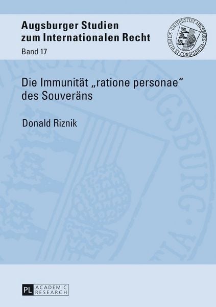 Produktbild: Die Immunit&auml;t &laquo;ratione personae&raquo; des Souver&auml;ns