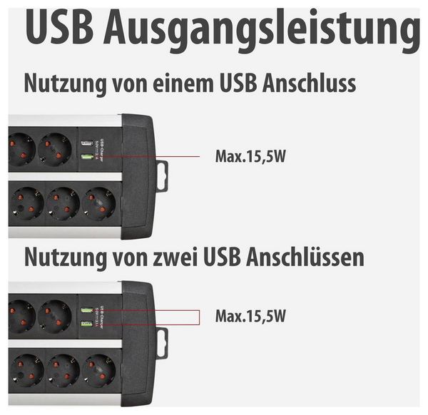 Produktbild: Brennenstuhl 1392000232 &Uuml;berspannungsschutz-Steckdosenleiste 14fach Silber, Schwarz Schutzkontakt 1 St.