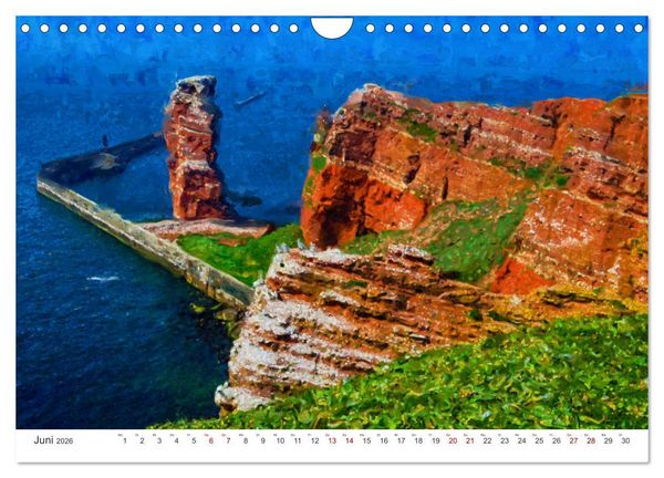 Produktbild: Nordseeinsel Helgoland - Ansichten der Insel in Acryl (Wandkalender 2026 DIN A4 quer), CALVENDO Monatskalender
