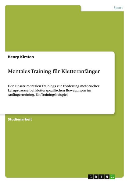 Produktbild: Mentales Training f&uuml;r Kletteranf&auml;nger