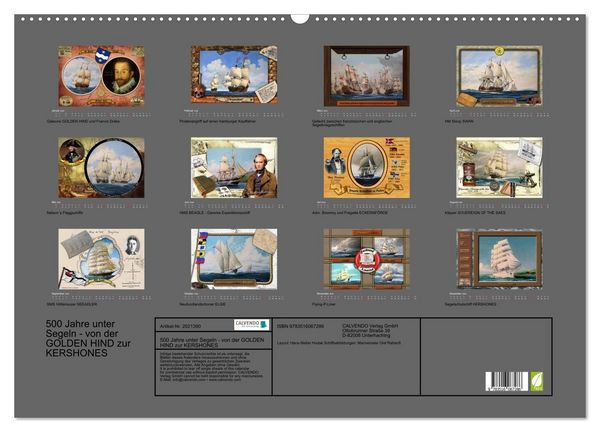 Produktbild: 500 Jahre unter Segeln - von der GOLDEN HIND zur KERSHONES (Wandkalender 2026 DIN A2 quer), CALVENDO Monatskalender