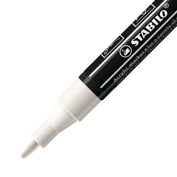 Produktbild: STABILO Acrylmarker, FREE Acrylic T100, Strichbreite 1-2 mm, wei&szlig;