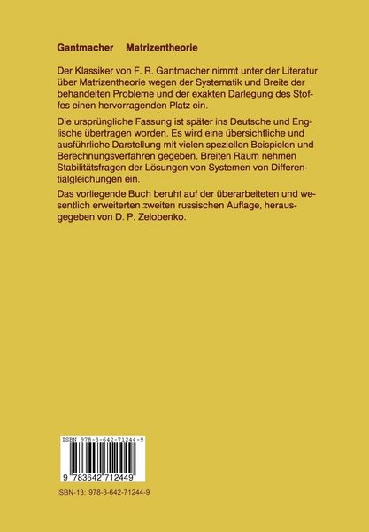 Produktbild: Matrizentheorie