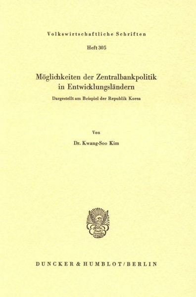 Produktbild: M&ouml;glichkeiten der Zentralbankpolitik in Entwicklungsl&auml;ndern.