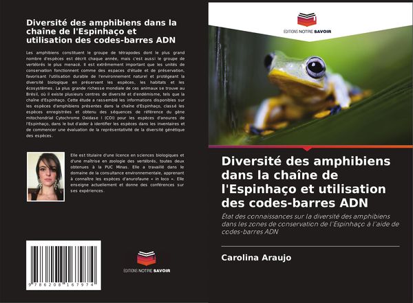 Produktbild: Diversit&eacute; des amphibiens dans la cha&icirc;ne de l'Espinha&ccedil;o et utilisation des codes-barres ADN