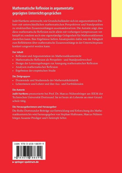 Produktbild: Mathematische Reflexion in argumentativ gepr&auml;gten Unterrichtsgespr&auml;chen