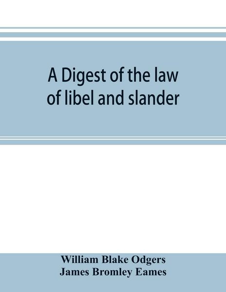 Produktbild: A digest of the law of libel and slander