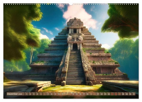 Produktbild: Untergegangene Kulturen - die Azteken (hochwertiger Premium Wandkalender 2026 DIN A2 quer), Kunstdruck in Hochglanz