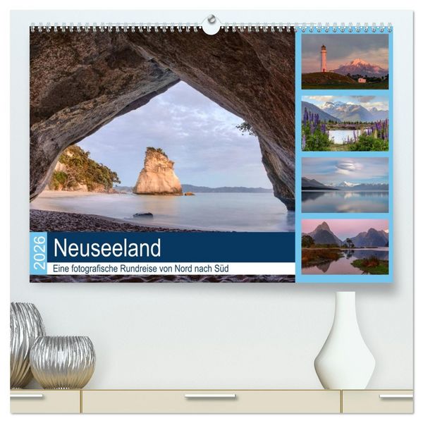 Produktbild: Neuseeland - Eine fotografische Rundreise von Nord nach S&uuml;d (hochwertiger Premium Wandkalender 2026 DIN A2 quer), Kunstdruck in Hochglanz