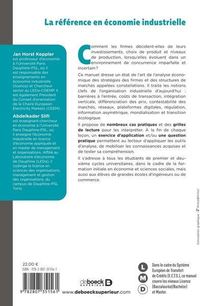 Produktbild: Economie industrielle cours et e