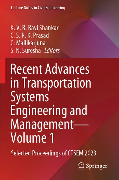 Produktbild: Recent Advances in Transportation Systems Engineering and Management&mdash;Volume 1