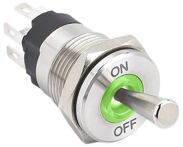 Produktbild: TRU COMPONENTS TC-14378416 Kippschalter 250 V/AC 15A 1 x Ein/Aus IP67 1St.