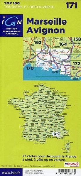 Produktbild: IGN 1 : 100 000 Marseille Avignon