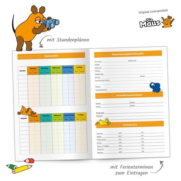 Produktbild: Tr&ouml;tsch Hausaufgabenheft Grundschule DIE MAUS
