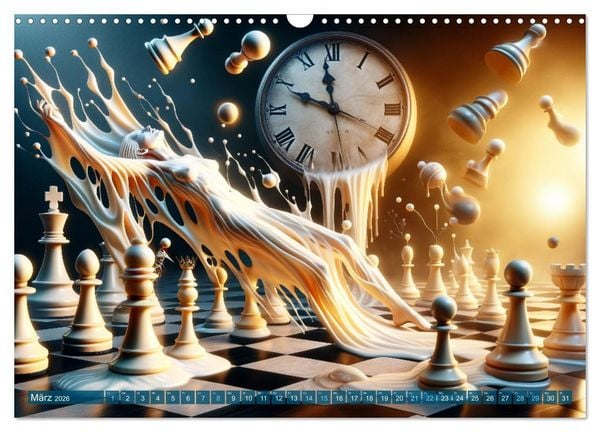 Produktbild: Schachwelten: Zw&ouml;lf Monate im Reich der K&ouml;nige (Wandkalender 2026 DIN A3 quer), CALVENDO Monatskalender