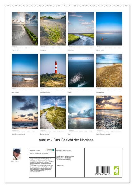Produktbild: Amrum - Das Gesicht der Nordsee (hochwertiger Premium Wandkalender 2026 DIN A2 hoch), Kunstdruck in Hochglanz