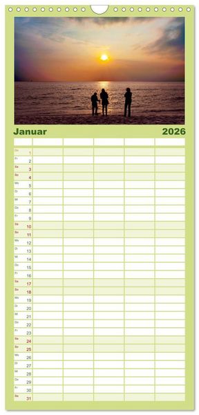 Produktbild: Familienplaner 2026 - Magisches Sylt mit 5 Spalten (Wandkalender, 21 x 45 cm) CALVENDO