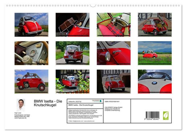 Produktbild: BMW Isetta - Die Knutschkugel (hochwertiger Premium Wandkalender 2026 DIN A2 quer), Kunstdruck in Hochglanz