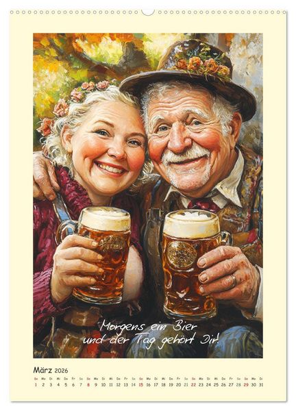 Produktbild: Bier, B&auml;uche, Spr&uuml;che. Spa&szlig; mit Hopfen und Malz (Wandkalender 2026 DIN A2 hoch), CALVENDO Monatskalender