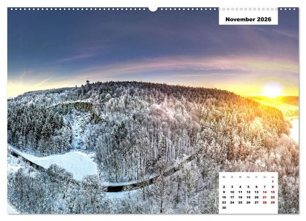 Produktbild: Unser Erzgebirge von oben (hochwertiger Premium Wandkalender 2026 DIN A2 quer), Kunstdruck in Hochglanz