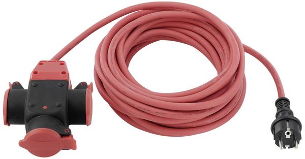 Sygonix SY-5806890 Strom Verlängerungskabel 16 A Rot 10.00 m H07RN-F 3G 1,5 mm² witterungsbeständig