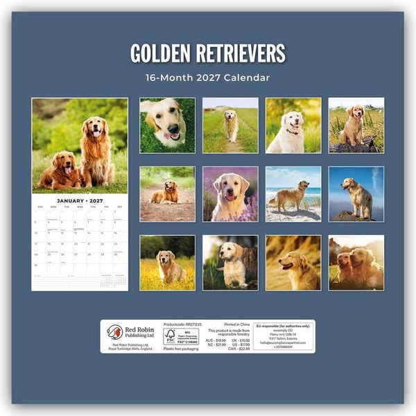 Produktbild: Golden Retrievers &ndash; Golden Retriever 2027 &ndash; 16-Monatskalender