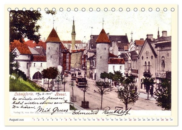 Produktbild: GRUSS AUS REVAL - Estlands Hauptstadt in alten Ansichten (Tischkalender 2026 DIN A5 quer), CALVENDO Monatskalender
