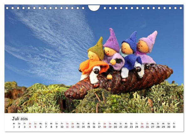 Produktbild: Die Abenteuer der vier kleinen Wichtel (Wandkalender 2026 DIN A4 quer), CALVENDO Monatskalender